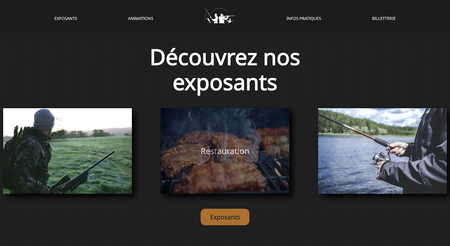 Réalisation du site du salon de la chasse et de la pêche